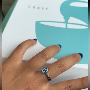 Swarovski Teardrop Crystal Sterling Silver Ring